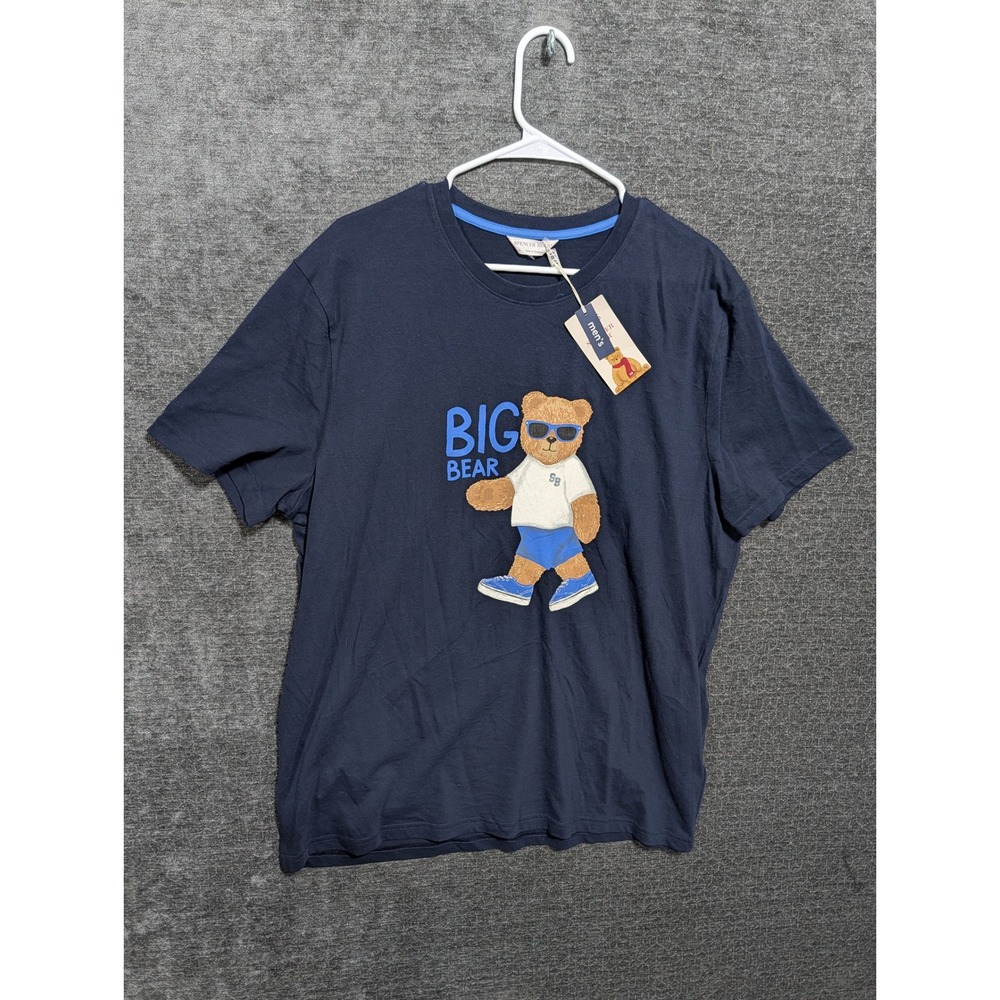 Spencer Bear Mens XL Navy Blue Big Bear Graphic Short Sleeve T-Shirt NWT 1870
